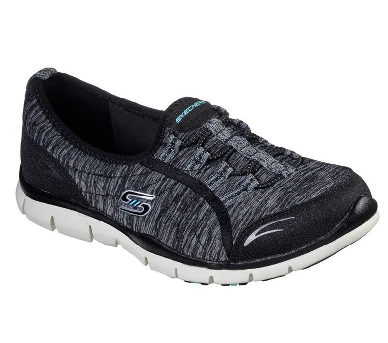 Skechers Dam Svarta/Ljus Turkos Slip On - Gratis - Her Stroll - Sverige (WQFMY-9534)